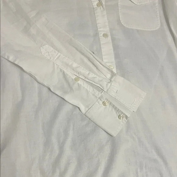 J.Crew White Popover Shirt | Half Button Down |Cotton | Relaxed Fit | Small - Picture 4 of 4